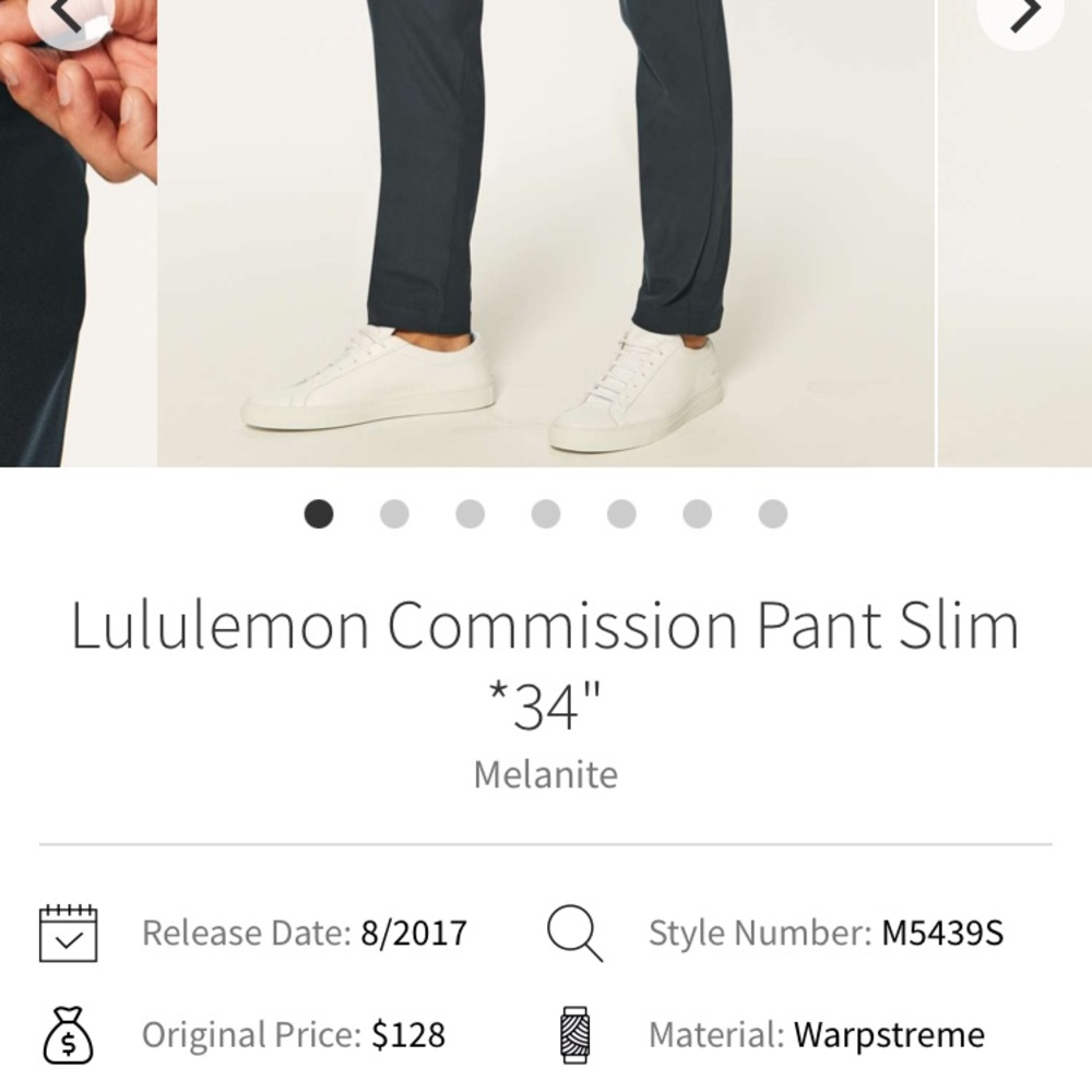 lululemon athletica Commission Pant Slim in Melanite (Men)